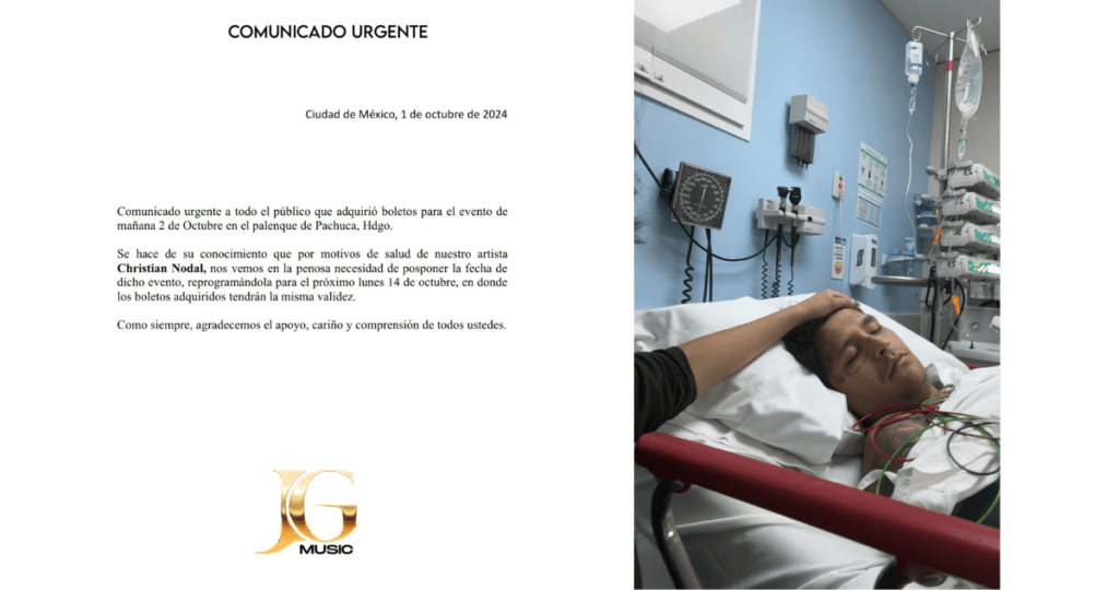 Christian Nodal pospone concierto tras ser hospitalizado por problemas de salud 2 post nodal